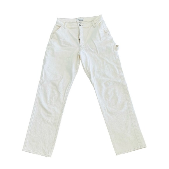 Abercrombie & Fitch Denim - Abercrombie Cream White Carpenter Jeans Cream Curve Love Button Fly Sz 27/4